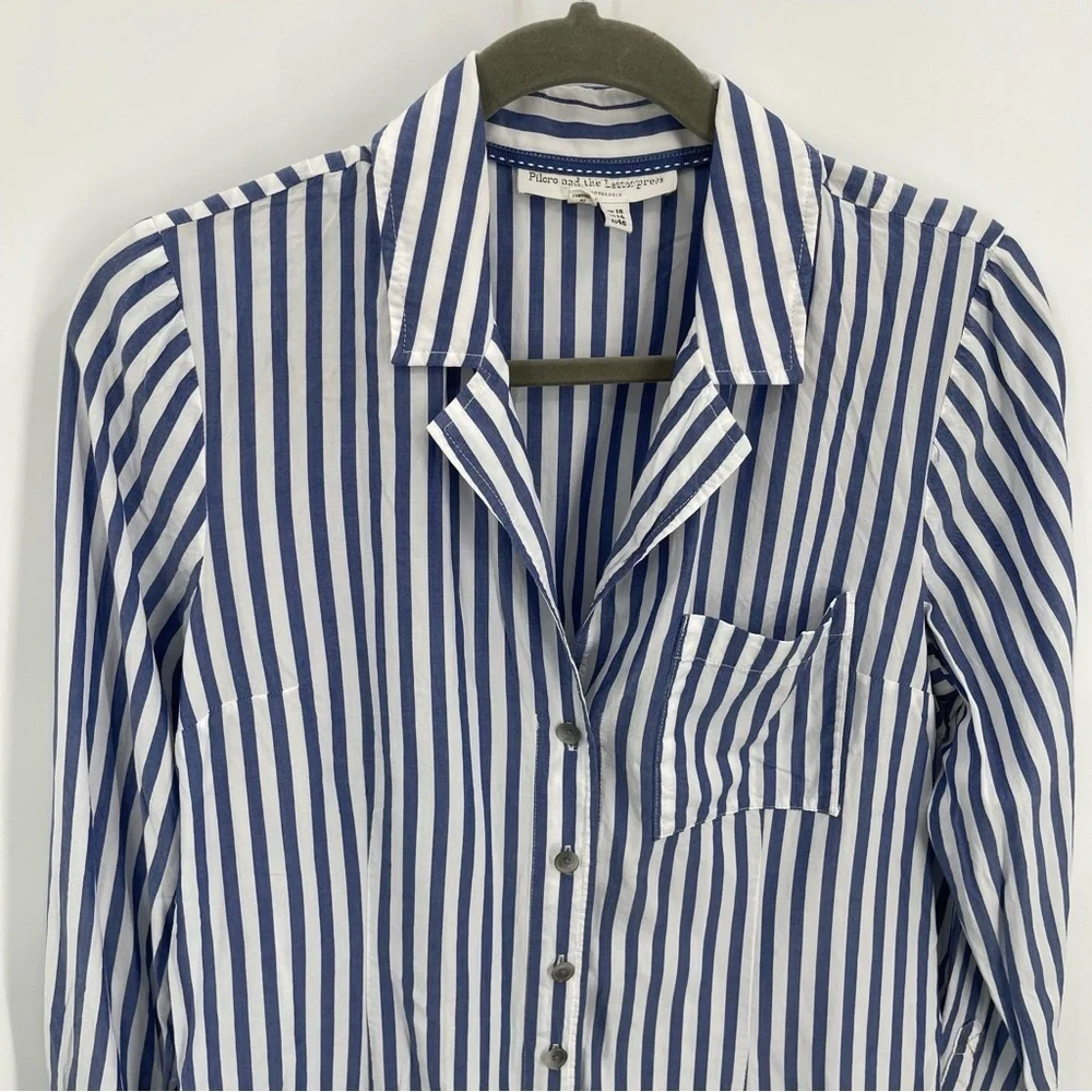 Anthropologie Blue and White Striped Blouse - Picture 5 of 10
